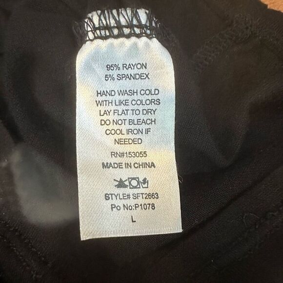 Hippie Chic Long Sleeve black shirt women size L - Picture 11 of 12